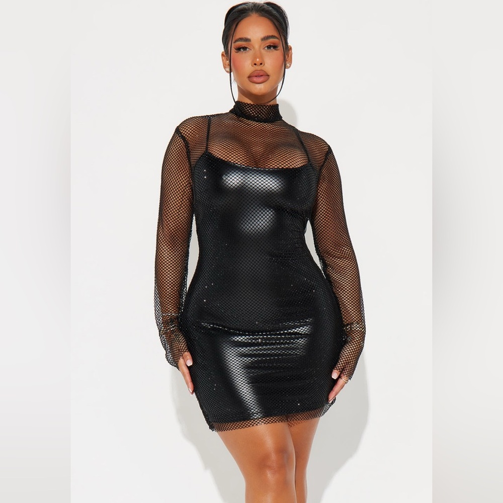 Elegant Black Mesh Dress